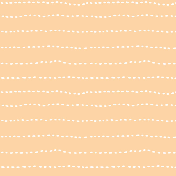 简单的手绘几何装饰。水平虚线，白色浅橙色背景。纺织品和纸张的抽象设计图片下载