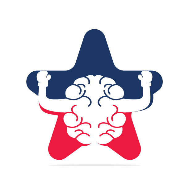 脑拳击标志概念设计。图片下载