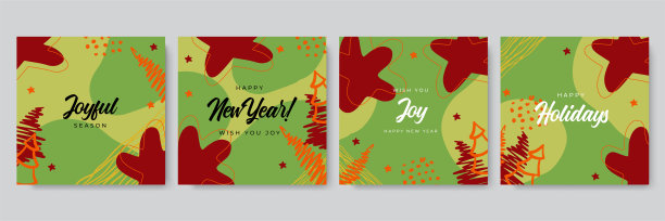 圣诞贺卡快乐。时尚抽象广场冬季假期艺术模板。新年贺卡。适合社交媒体发布，移动应用，横幅设计和网页/互联网广告。图片下载