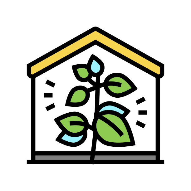生态房屋建筑颜色图标矢量插图图片下载