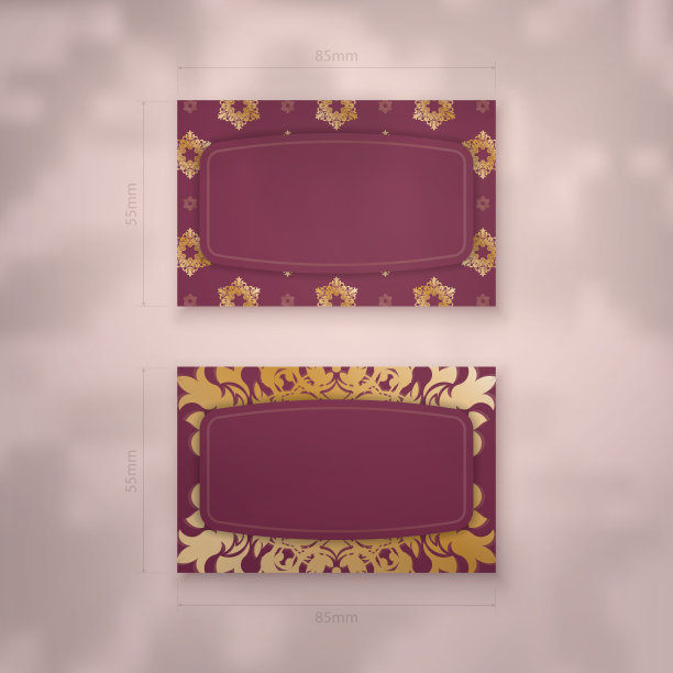 勃艮第名片，希腊金饰，彰显个性。图片下载