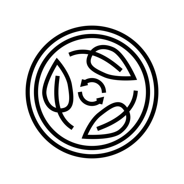 生物可降解化妆品线图标矢量插图图片下载