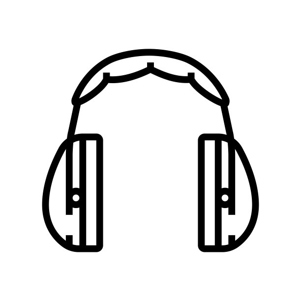 耳套线图标矢量插图图片下载