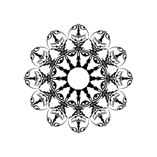 圆形曼陀罗为指甲花，曼海蒂，纹身，装饰。具有东方民族风格的装饰装饰。彩色书页面。图片下载