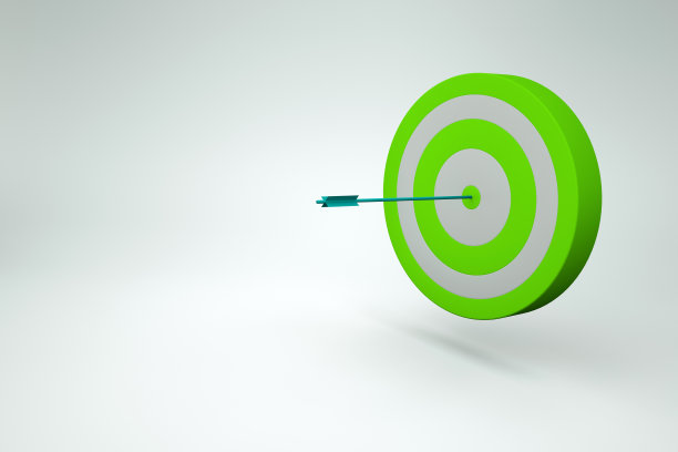 绿色的现实目标与一个省道上的白色孤立的背景。省道的三维图形模型，目标与省道在中间。3 d图形图片下载