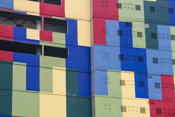 色彩斑斓的画建筑图片下载