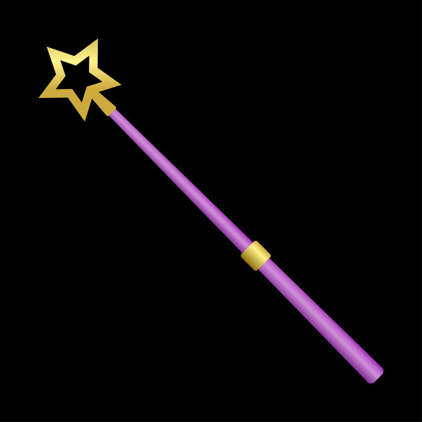 魔杖。矢量图。孤立的物体在黑色背景上。隔离。图片下载