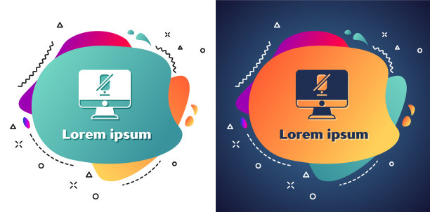 白色静音麦克风上的电脑图标隔离图片下载