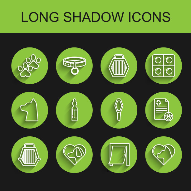 设线宠物手提箱心与狗爪印图片下载