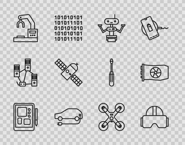 设置线图形平板电脑虚拟现实眼镜图片下载