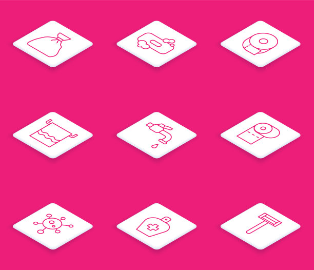 设线垃圾袋，肥皂条，卫生纸图片下载