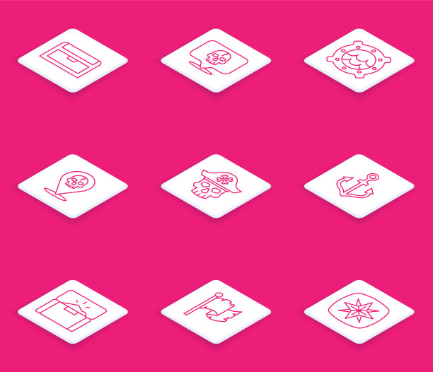 集线古董宝箱骷髅船图片下载