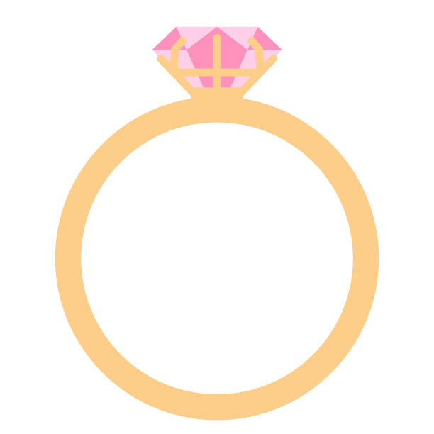 镶粉红钻石的金戒指图片下载