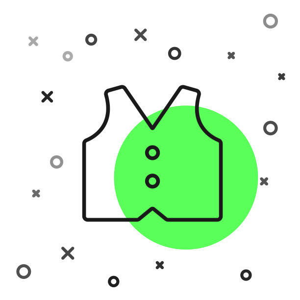 黑色线背心图标孤立在白色上图片下载