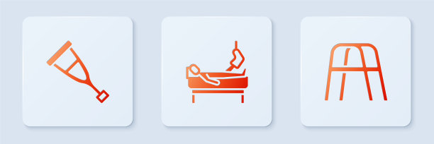 固定断腿病人的拐杖或拐杖图片下载