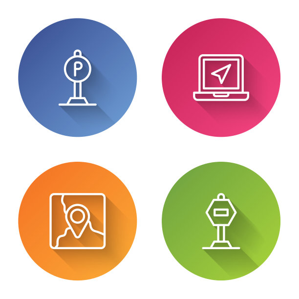 设置线停车笔记本电脑与位置标记图片下载