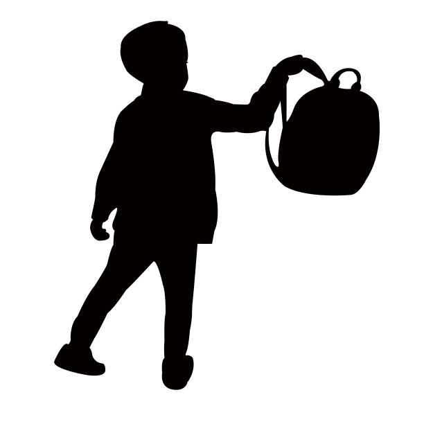 一个男孩身体轮廓向量图片下载