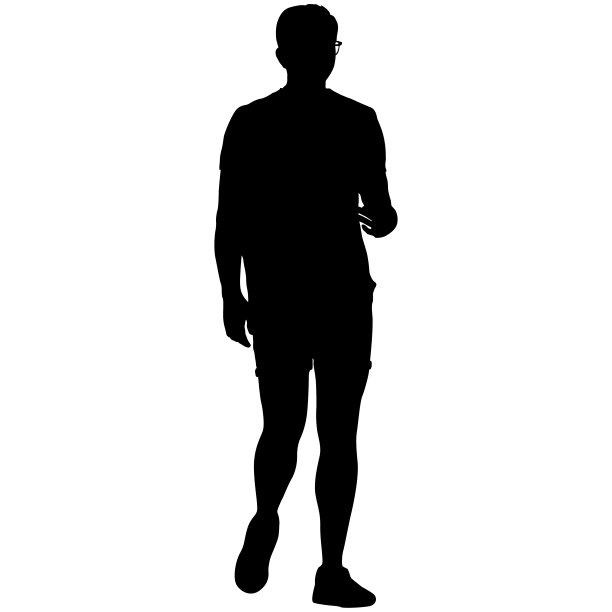 白色背景上行走的人的剪影图片下载