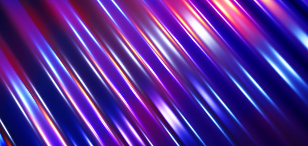 条纹霓虹灯背景，紫蓝色液态金属图片下载