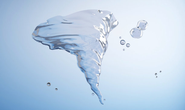 水在水下气泡的包围下旋转。“水涡形状的概念。”3 d渲染。图片下载