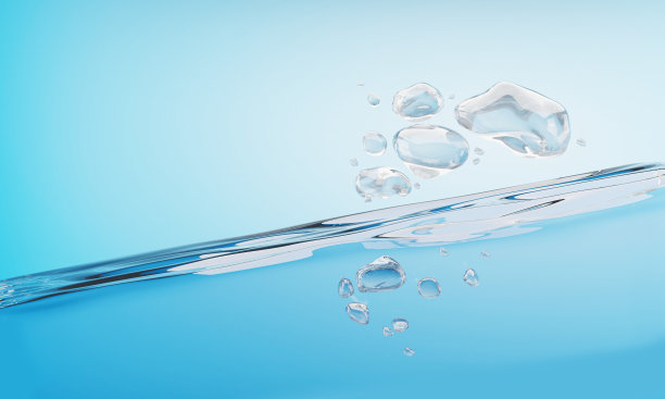 水下的气泡在空中上升。化妆品设计的概念。3 d渲染。“n图片下载