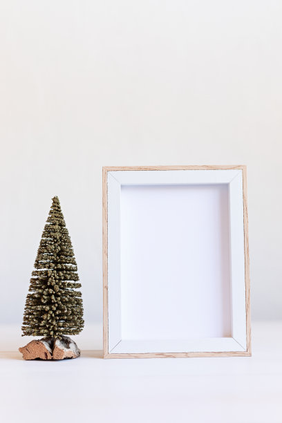 圣诞节背景空木画框模拟和装饰图片下载