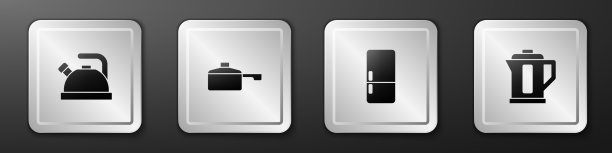 带柄水壶，煎锅，冰箱图片下载