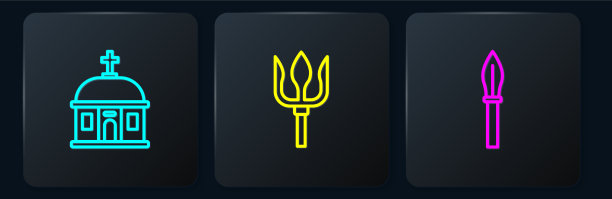 设置线圣托里尼建筑中世纪矛和图片下载