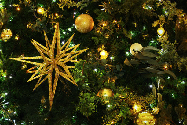 圣诞树装饰作为背景材料图片下载