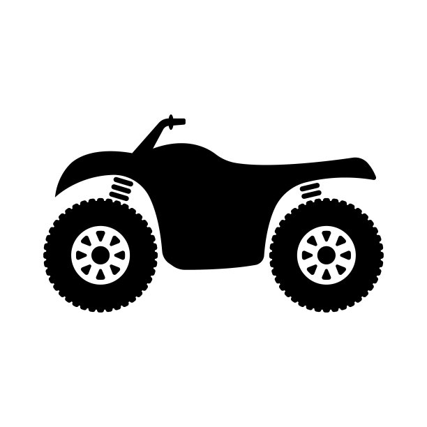 沙滩车图标。黑色的轮廓。侧视图。矢量平面图形插图。在白色背景上孤立的物体。隔离。图片下载