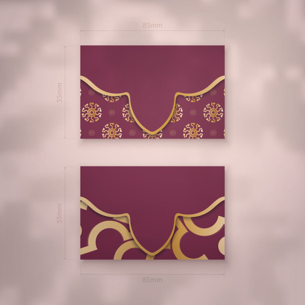 勃艮第名片，奢华金饰，彰显您的个性。图片下载