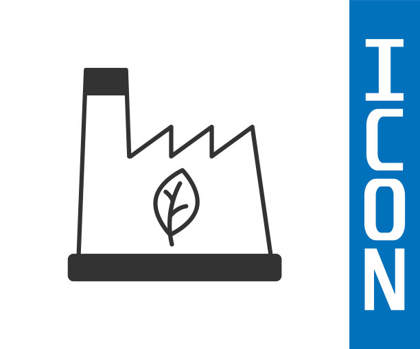 灰色植物回收垃圾图标孤立在白色背景。向量图片下载