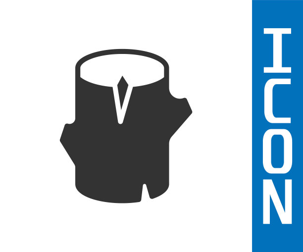 灰色木条图标孤立在白色背景上。堆柴火。向量图片下载