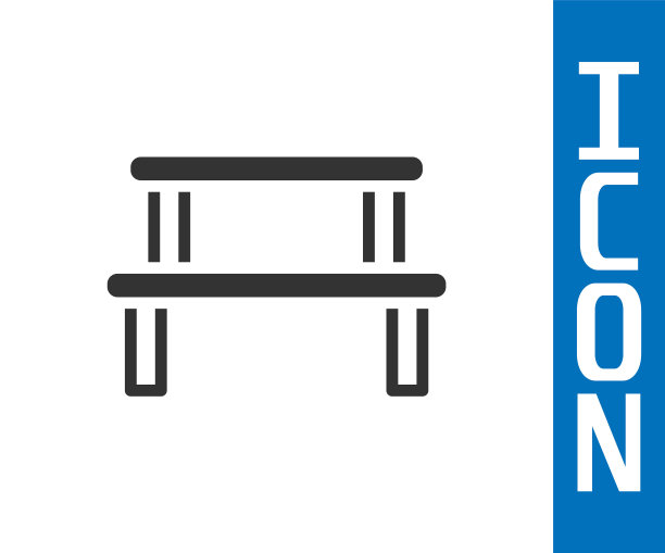 灰色桑拿木长凳图标孤立在白色背景。向量图片下载