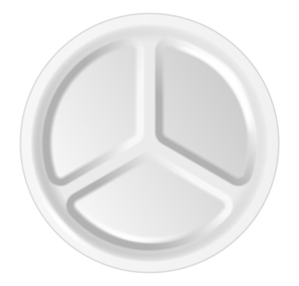 现实的塑料或纸盘与三个部分快餐服务或餐饮图片下载