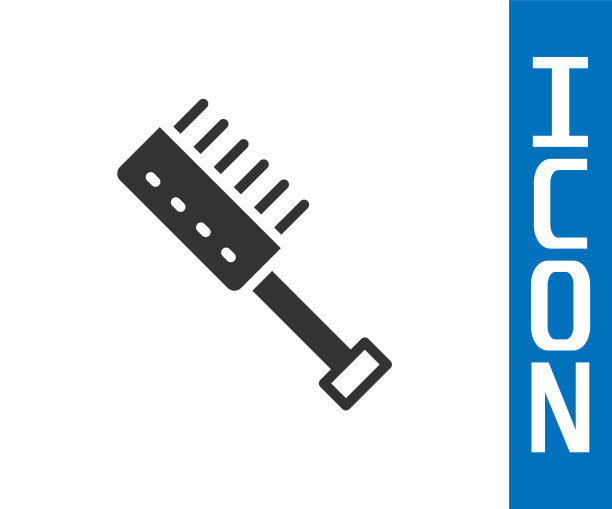 灰色桑拿刷图标隔离在白色背景。在浴缸里洗刷用的粗鬃木制刷子。反脂肪按摩。向量图片下载