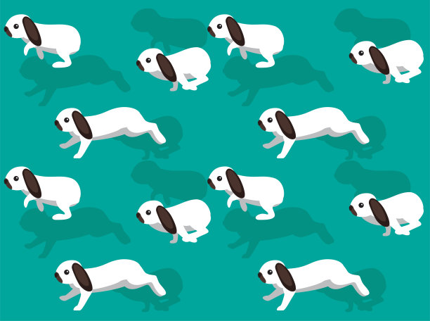 兔卡通荷兰罗普无缝背景壁纸图片下载