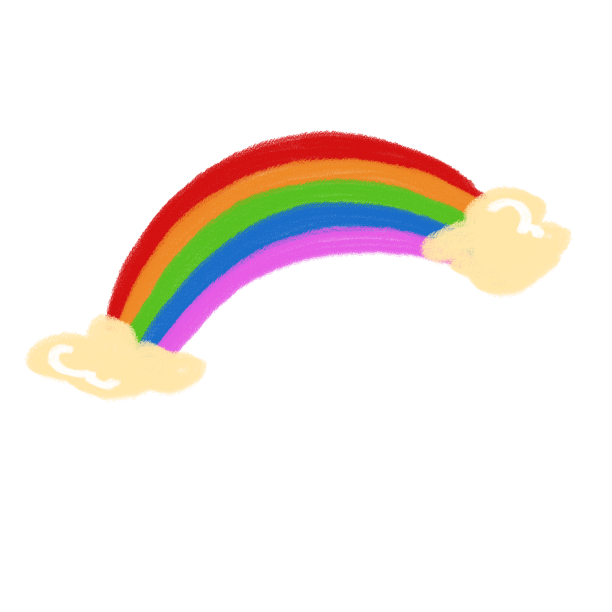 卡通手绘云朵彩虹素材图片