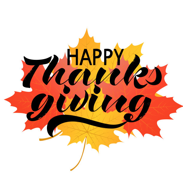 快乐的感恩节写信与秋天的落叶图片下载