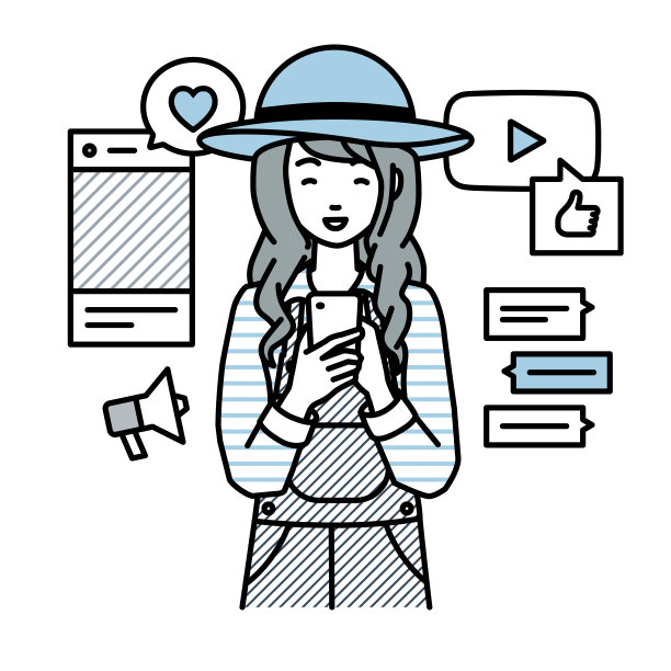 一位农民妇女站在一边看着手里的智能手机，享受着通过各种社交网络和聊天工具进行交流图片下载