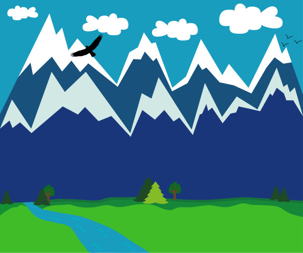 山水有山，有河，有飞鹰图片下载