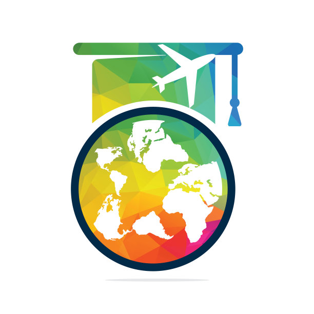 留学矢量标识设计。图片下载