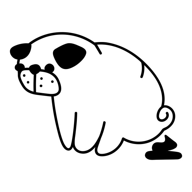 轮廓图标。哈巴狗是煞风景的。图片下载