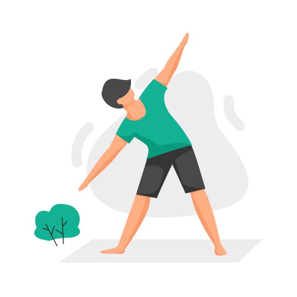 一个小男孩在公园里做瑜伽。男人在户外进行体育锻炼。以体操姿势站立的孤立人物。平衡放松的姿势。媒介青少年积极训练图片下载