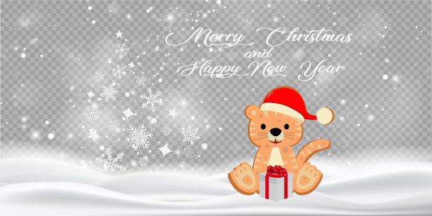 圣诞快乐，恭贺新禧。贺卡有圣诞树，彩灯，花环，姜老虎，圣诞姜饼饼干。文字为白色。矢量插图。每股收益10图片下载
