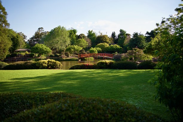 奥兰治桥，日本花园，达令高地，昆士兰图片下载