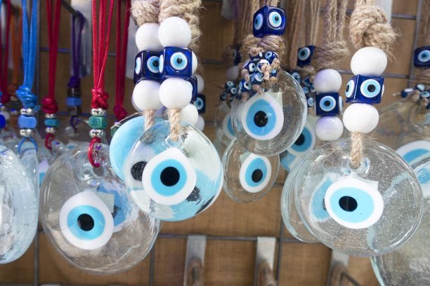 传统的土耳其蓝珠;nazar boncuk风格。图片下载