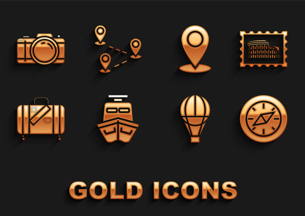 集船邮邮票和竞技场指南针热图片下载