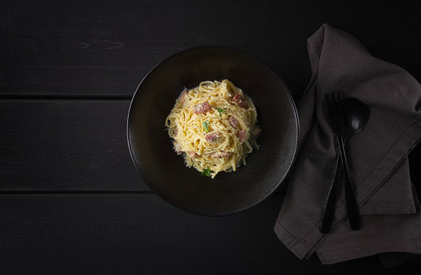 传统的意大利菜，意大利面，自制的，没有人，俯视图，图片下载