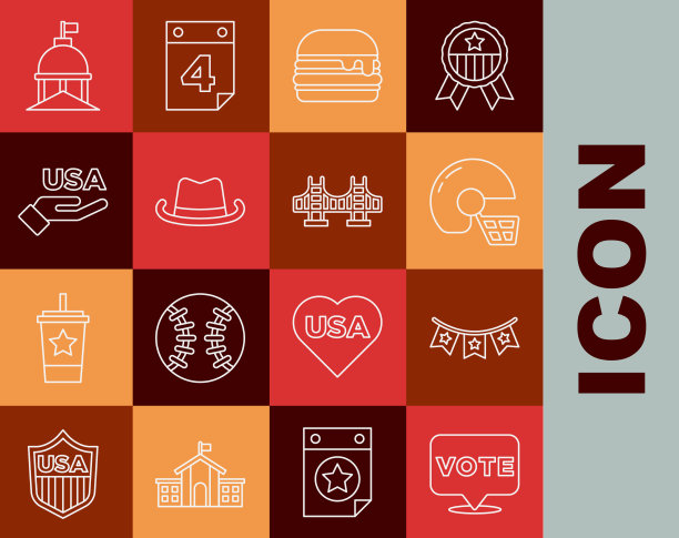 设行投票的嘉年华花环与旗帜图片下载